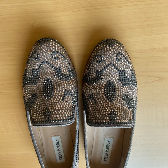 Steve Madden Rhinestone Studded Flat - Conncord Blush Natural - Picture 1 of 8